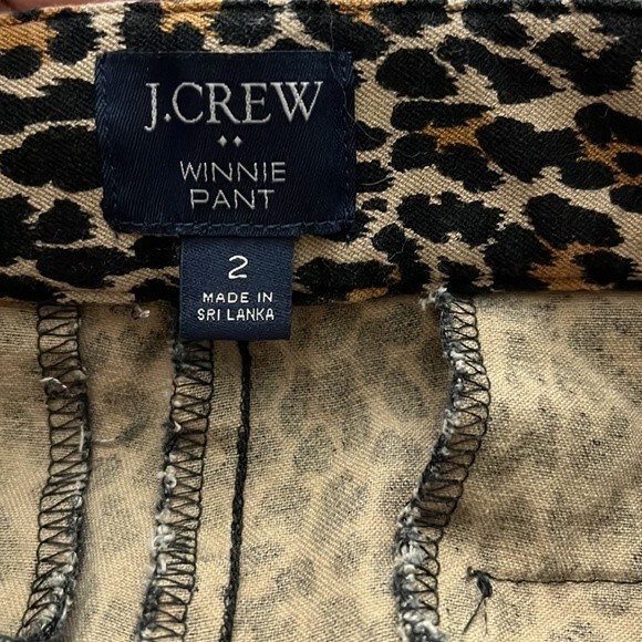 J Crew Factory Winnie Pant in leopard print size 2 side zipper - Picture 10 of 12